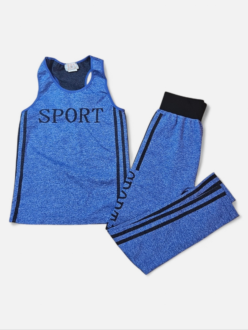 Blue Sport Tank Top And Leggings Set